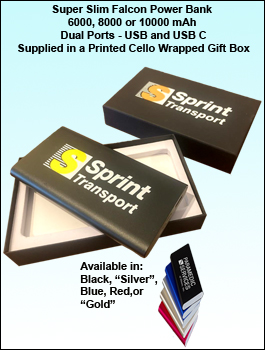Super Slim Falcon Power Bank 6000, 8000 10000 mAh, in a printed gift box